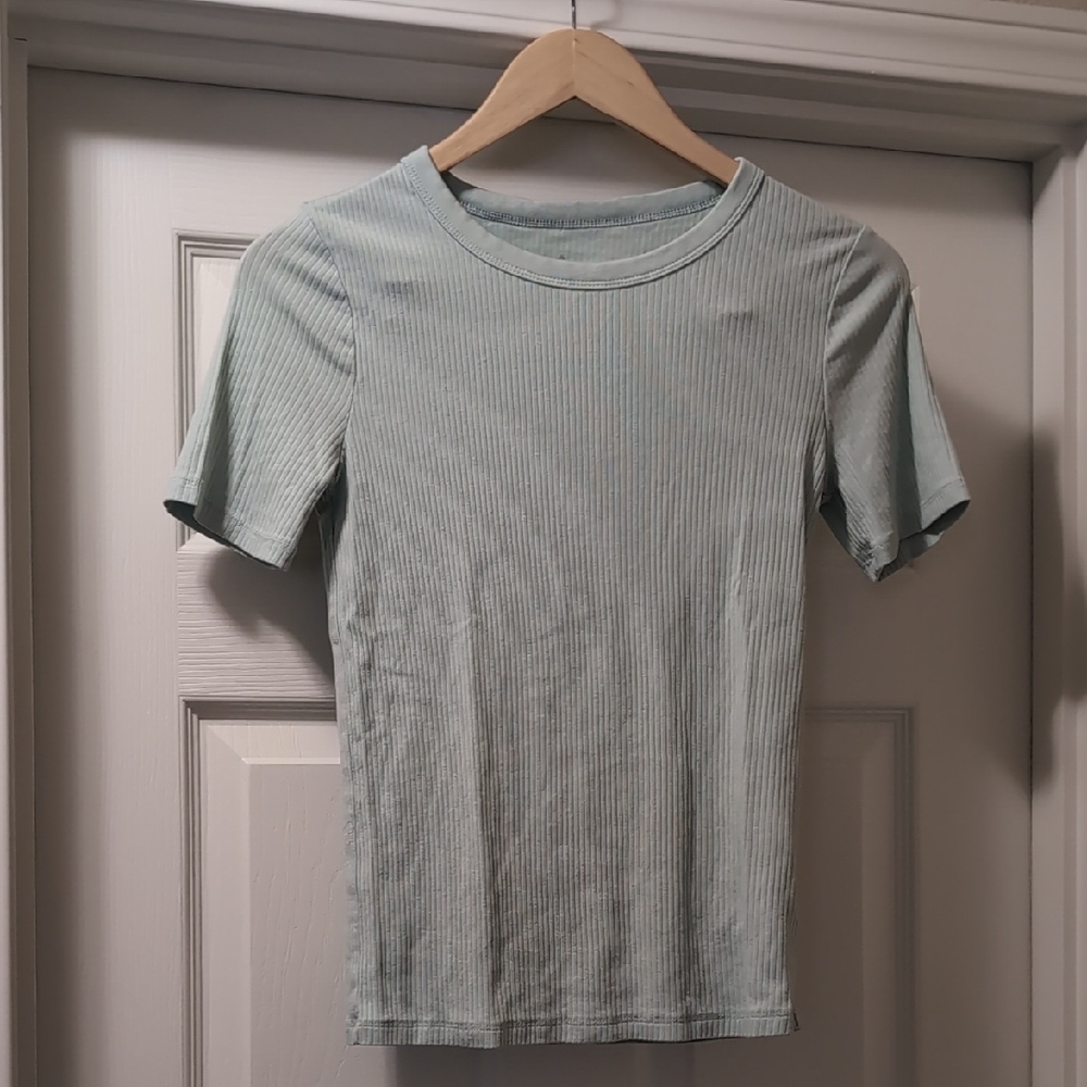 Men's Light Green Striped Shirt